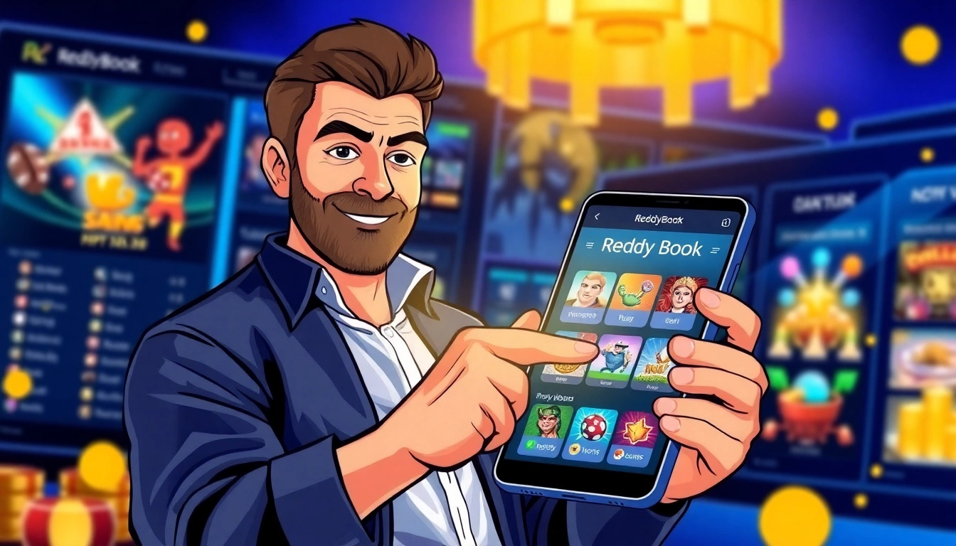 Reddy Book platform showing live sports betting and casino game options on a smartphone for easy access and secure wagering.