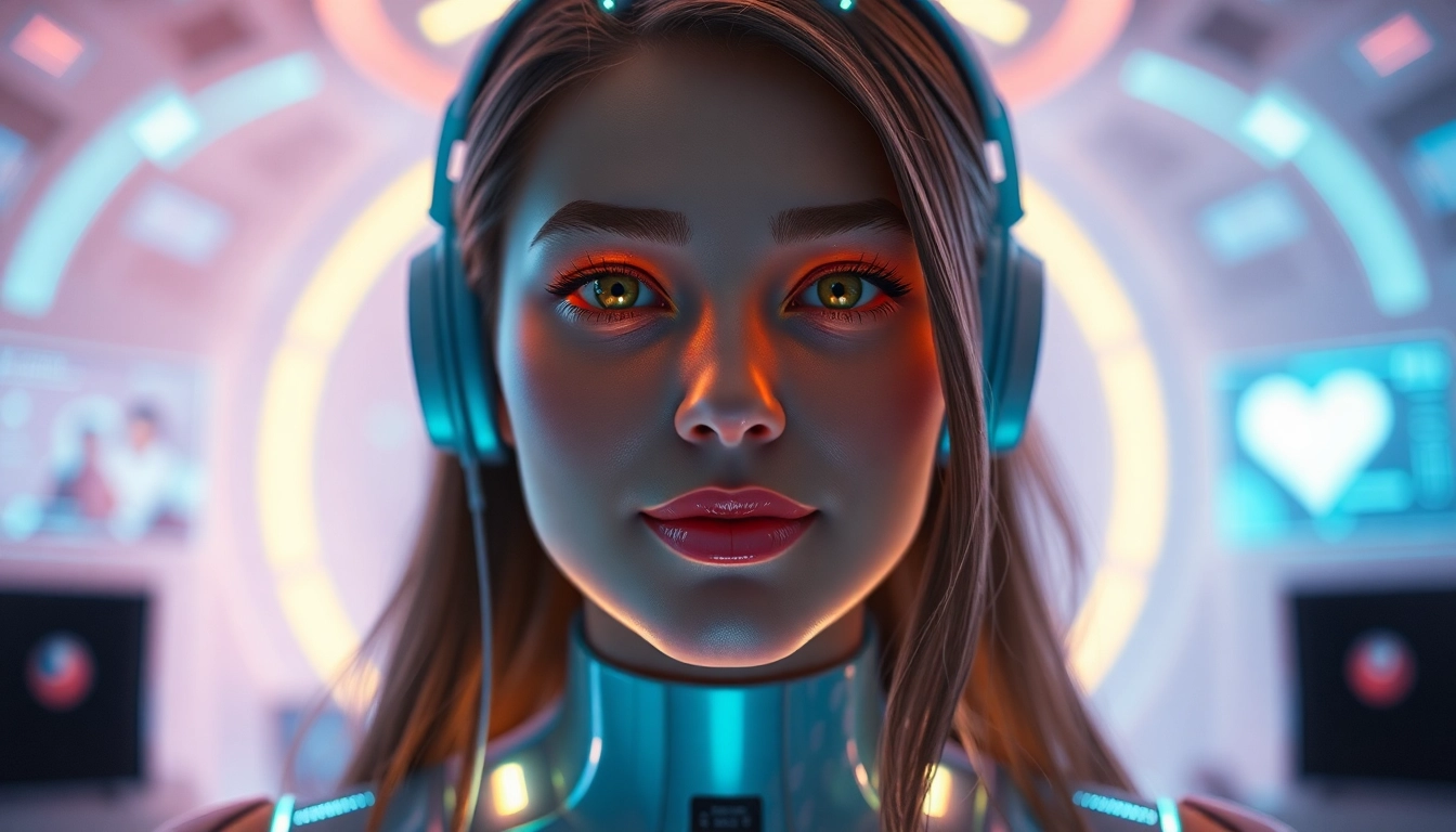 AI girlfriend engaged in a warm, engaging chat with a user, showcasing the essence of personalized virtual companionship accessible for users seeking digital connection.