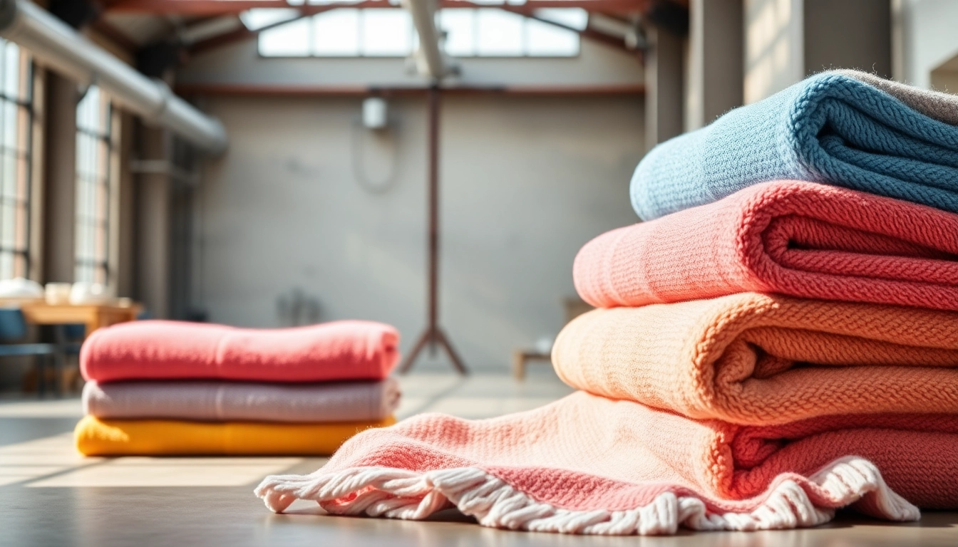 Leading towels manufacturer in USA showcasing luxury, soft, and sustainable towels on display for retail and wholesale customers.