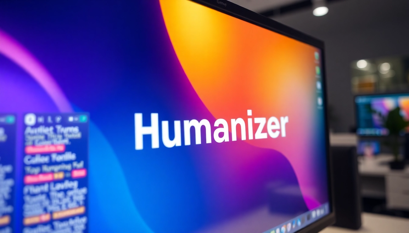 AI Humanizer user interface demonstrating text rewriting process in a professional digital